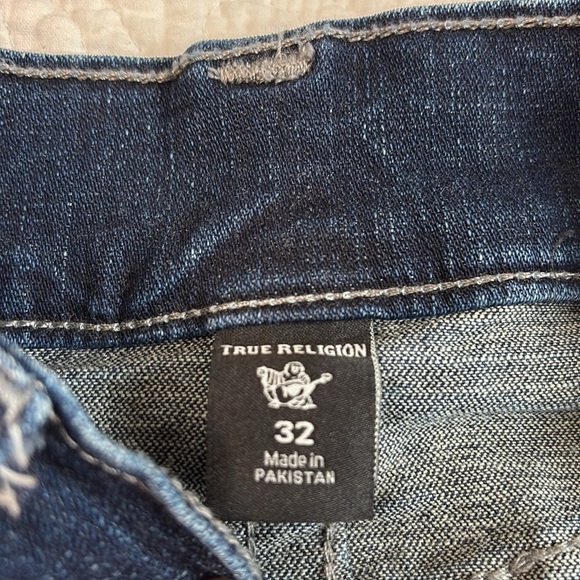 True Religion Ricky Relaxed Straight Jeans Men’s 32 Dark Wash No Flap - Picture 12 of 15